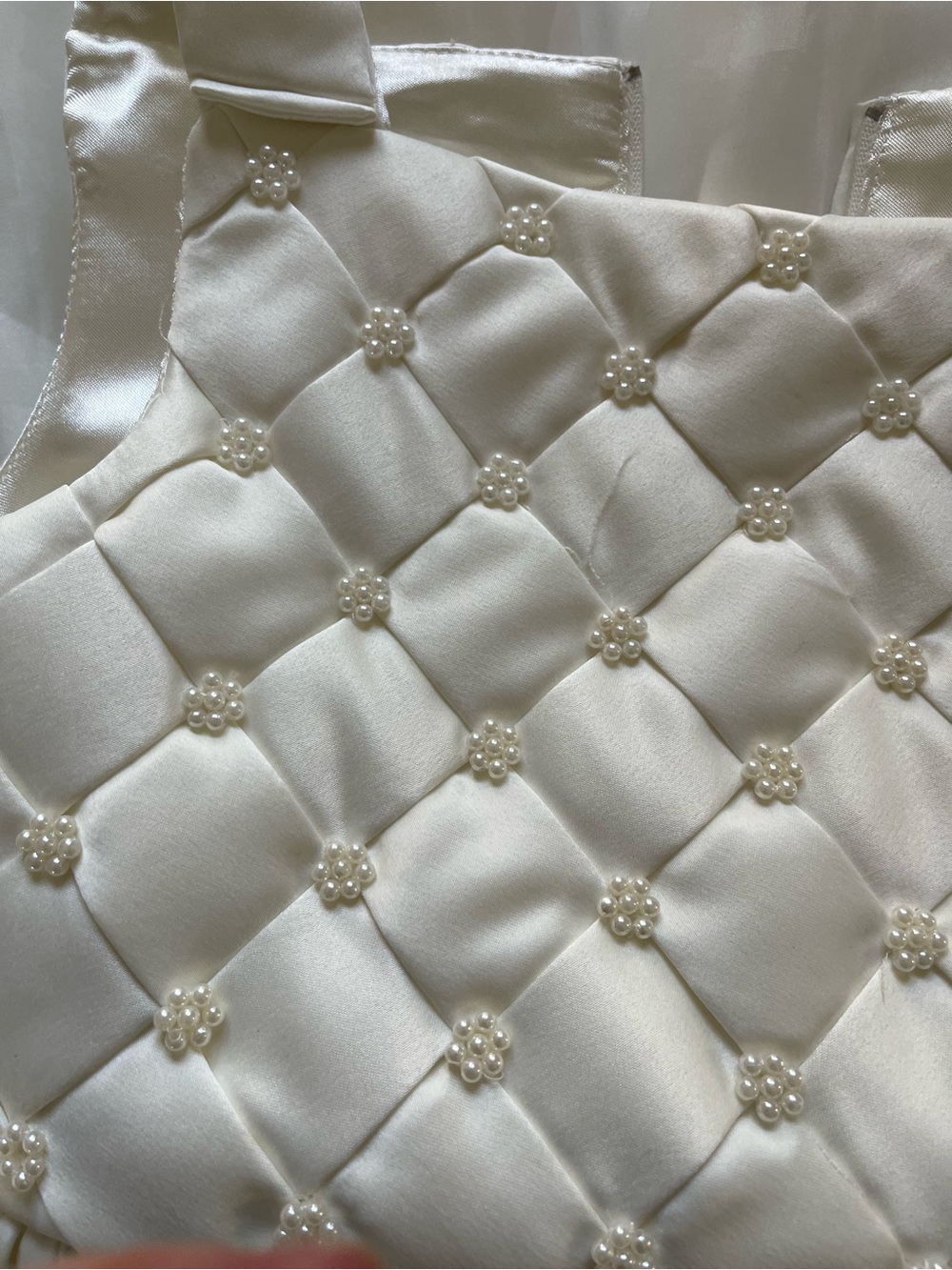Cinderella Ivory Quilted Bodice Flower Accent Dress - Picture 6 of 9